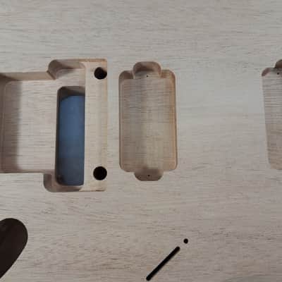 Unfinished Mahogany HxH guitar body - for Fender Strat Stratocaster neck Floyd Rose J1993 image 2