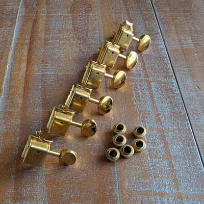 Fender Tuning Pegs & Bushings For Telecaster Stratocaster Vintage Style Gold PW Stamped image 1