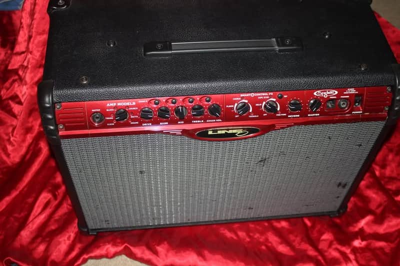 Line 6 Spider 210 W/ FB-4 footswitch 50-Watt 2x10" Stereo Digital Modeling Guitar Combo 1999 - 2000 - Black / Red image 1