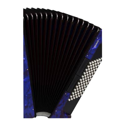 Hohner Bravo III 72 Chromatic Piano Key Accordion (Pearl Dark Blue) image 3