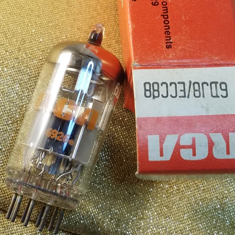 Amperex 6DJ8 tNOS AT1000 TESTED Vacuum Tube Heerlen Small Halo Getter GA7 GAA GAC T4 ECC88 dual triode 1962-1968 image 1