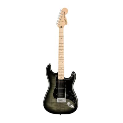 Fender Squier Affinity Series Stratocaster FMT HSS Guitar with Maple C-Shaped Neck (Maple Fingerboard, Black Burst) image 2