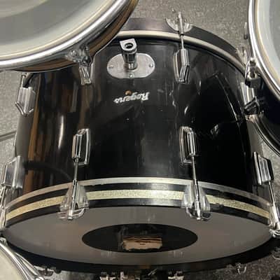 Vintage 1970's Rogers 7-Piece Drum Set, Black w/ Dyna-Sonic Custom Build Roger's Snare & Hardware image 22