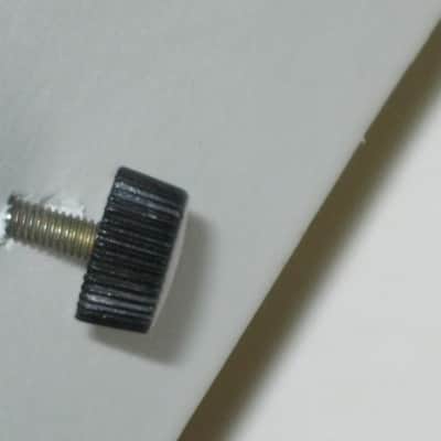 ONE used genuine Boss thumb screw (black hard plastic head) 1990s -2010s - HEAD: Black hard plastic- Top Side has light surface cloudiness, outer sides are ribbed - have some tiny nicks /  threaded shaft is silver color metal (but has discoloration) image 10