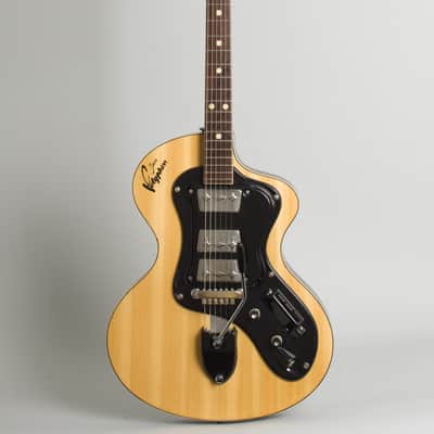 Wandre  Polyphon Beta Semi-Hollow Body Electric Guitar (1964), black soft shell case. image 1