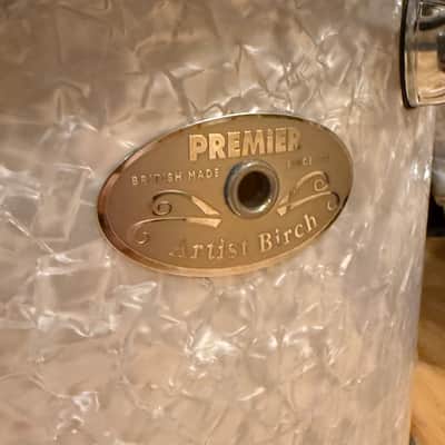 Premier Artist Series 5-Piece 8/10/12/14/22 Birch Drum Kit Set in White Marine Pearl (Rm4) image 7