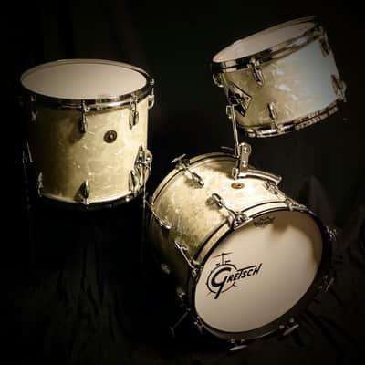 Gretsch Round Badge Jazz Kit Vintage 60s 16"x12" bass drum! image 12