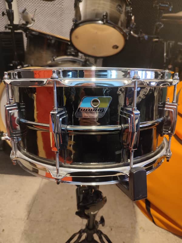 Ludwig Hammered Black Beauty 6.5x14" 10-Lug Brass Snare Drum - Black Nickel-Plated image 1