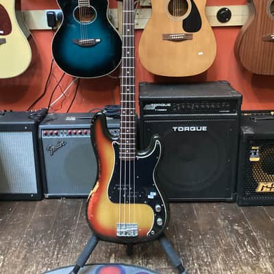 1977 Fender Precision Bass – Vintage USA – 3-Tone Sunburst – Original Pickups image 1