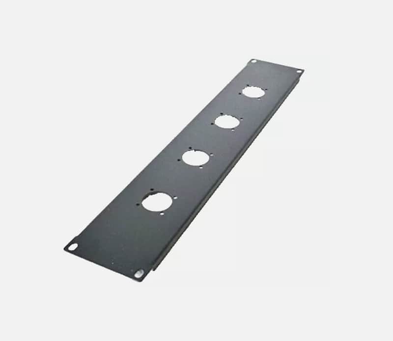 LASE 2U Space Black Heavy Rack Panel w/ 4 Large "G" SpeakOn Cut Outs for NL8 or NL4 image 1