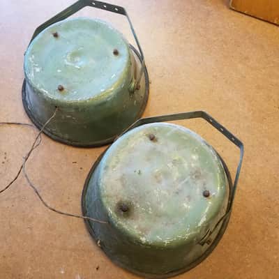 University Sound Insane barn find: Pair HUGE CLC Waterproof Speakers AlNiCo Hi-Fidelity 8 Ohm Drivers 25 Watt Horn 1960 Green image 2