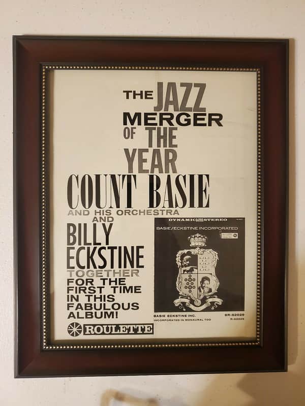 1959 Roulette Records Promotional Ad Framed Count Basie Billy Eckstine Original image 1
