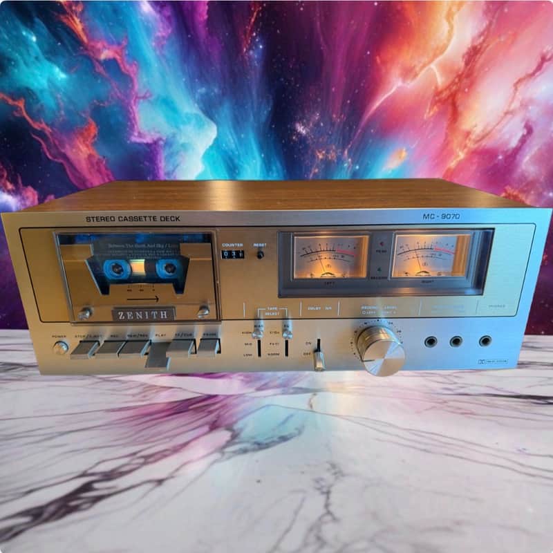 Vintage Silver Zenith MC-9070 Cassette Deck VU Meters High Fidelity SERVICED 🔥 image 1