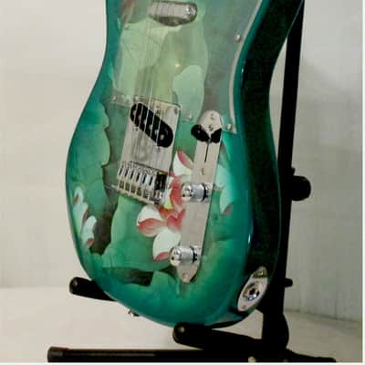 Bullfighter D133 - TL Series Electric Guitar - Lotus/Dark Green Color with Flower Graphic image 5