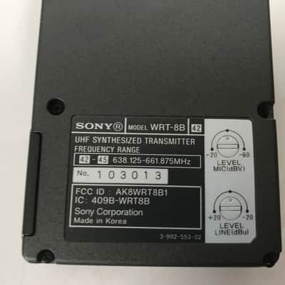 Sony WRT-8B Compact UHF Body-Pack Transmitter (42/44) 638.125-661.875 MHz image 5