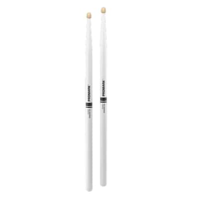 Promark Rebound 5B Painted Acorn Wood Tip Drumsticks - White image 2