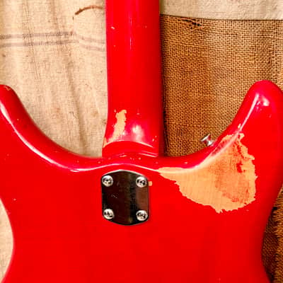 Kustom K-200 Bass Guitar 1968 - Transparent Red image 12