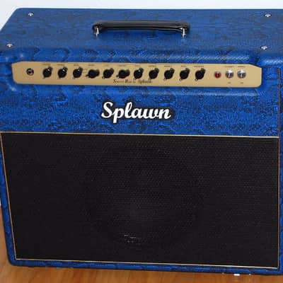 Splawn Street Rod 40 W Combo Amplifier Celestion Creamback Upgrade Blue Python Tolex, Black Grille Cloth, Knobs, Gold Control Panel & Piping New! image 1