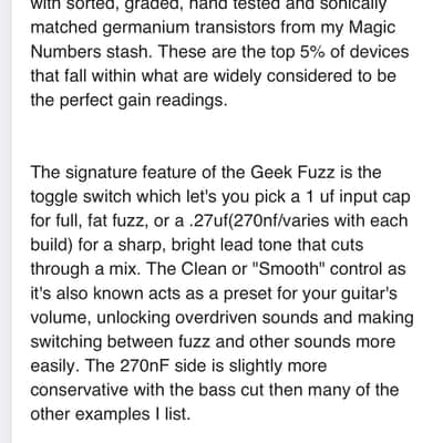 PFG Pedal Geek Fuzz Germanium - fuzz face/tone bender hybrid image 2