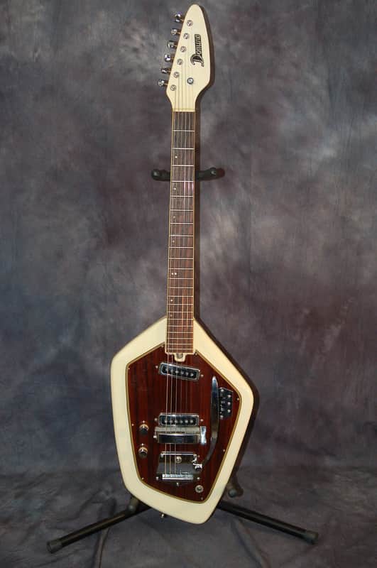 1960's Vintage Californian by Domino Phantom Style Dual Pickup Yellowed White Original Case image 1