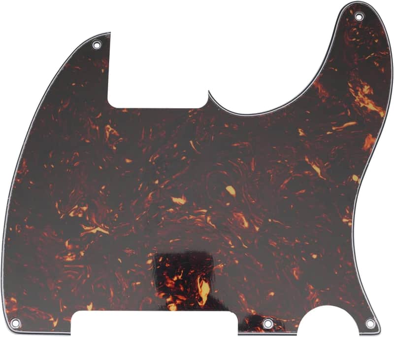 5 Hole Vintage Tele Guitar Pickguard Blank Scratch Plate fits USA/Mexican Fender Telecaster Esquire, 4Ply Tortoise Shell image 1