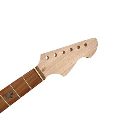 Electric Guitar Neck 22 Fret 25.5 Inch Mahogany Rosewood Fretboard Nice Inlay Bolt On Set in Heel Guitar Neck Replacement(Flower Inlay) image 3