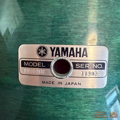 Yamaha Recording Custom 22,10,12,14,15 Drum Kit 1990s - Deep Aqua image 9