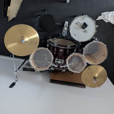 Pearl RS525SC/C91 Roadshow 10 / 12 / 16 / 22 / 14x5.5" 5pc Drum Set with Hardware, Cymbals 2014 - 2020 - Red Wine image 6