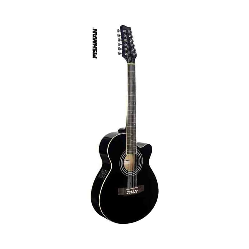 Stagg SA40MJCFI/12-BK Mini-Jumbo Electro-Acoustic 12-String Concert Guitar w/Fishman Preamp image 1