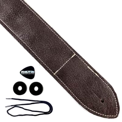 Dark Brown Premium Leather Guitar Strap - Brown Leather Guitar Strap - 100% Leather Guitar Strap-Acoustic, Electric Bass Guitars image 3