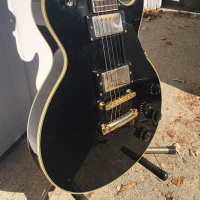 Samick  les paul custom   1987 Black  very rare the samick lawsuit headstock image 15