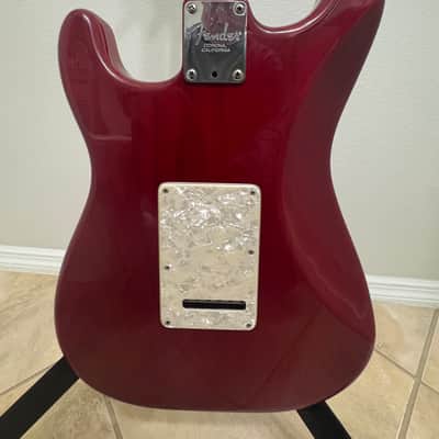 Fender American Deluxe Fat Stratocaster HSS with Rosewood Fretboard 1999 - 2001 - Crimson Transparent image 6
