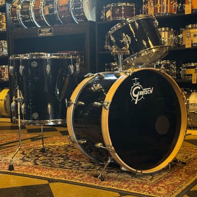 VINTAGE 1960's Gretsch Round Badge Rewrap in Black Nitron - 14x22, 9x13, 16x16 image 3