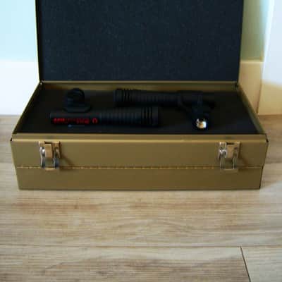 Two vintage AKG D70ME Dynamic cardioid Microphones Low Z w mic clips and case drum, toms, brass image 1