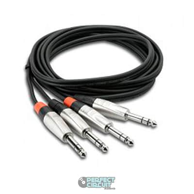 Hosa HSS-015X2 Dual REAN 1/4" TRS to Same Pro Stereo Interconnect Cable - 15'
