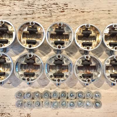 (10) DW Collector’s Series Chrome Snare Drum Turret Lugs including the Cookies (rubber gaskets) & Mounting Screws image 5
