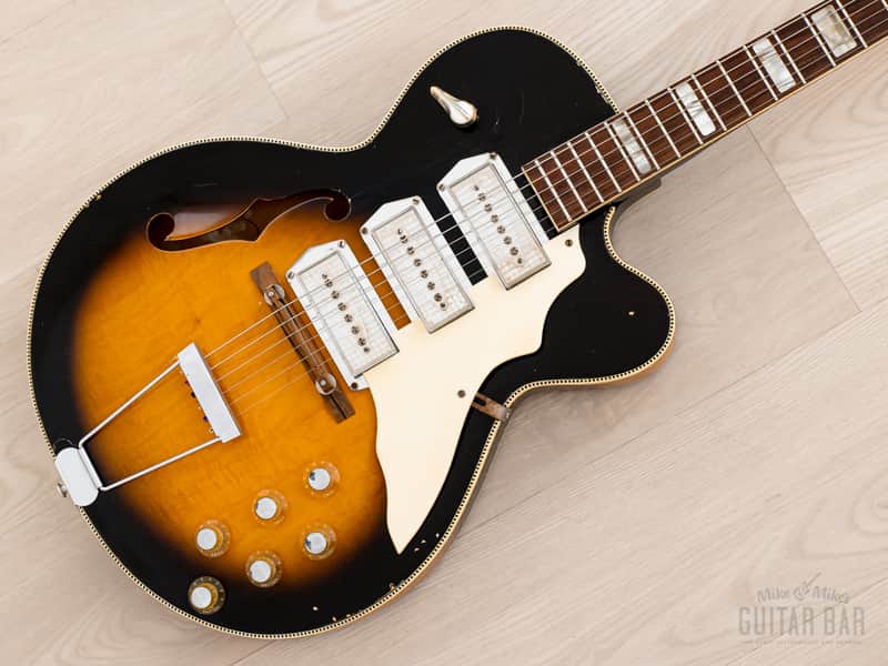 1960s Kay Swingmaster K763 Vintage Hollowbody Guitar w/ Kleenex Box Pickups, Case image 1