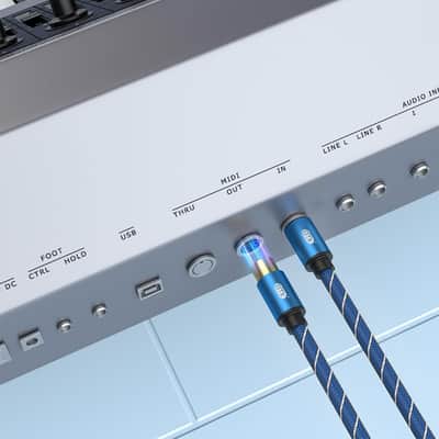 5-Pin DIN MIDI Cable Male to Male Midi Cables Compatible with MIDI Keyboard/Synthesizer/Guitar Multi Effects/Audio Interface/Audio Mixer/Audio Amplifier/External Sound Card (6.6Feet/2m) image 3