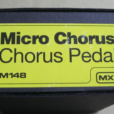 very lightly handled / mostly very clean MXR EMPTY BOX for M148 Micro Chorus Reissue (NO pedal) +original Instructions, original Warranty/Registration & MXR Quick Guide (2010s-2020s) BOX: black cardboard w/silver color MRX logo / LABELS yellow & black image 17