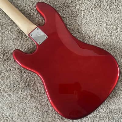 Red SX 4 String Precision Bass Style, Basswood Body with Maple Neck, Rosewood Fingerboard image 13