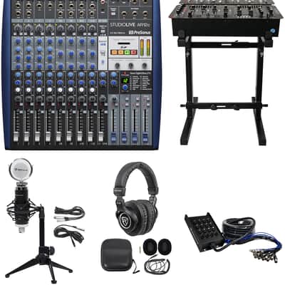 Presonus StudioLive AR16C 16-Ch USB Live Sound/Studio Mixer+Headphones+Stand+Mic image 1