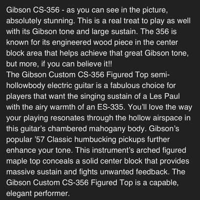 Gibson Custom Shop, CS-356, a unique and robust Gibson design image 11