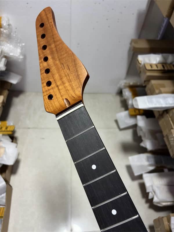 7 string 24 frets Satin Roasted Maple electric guitar neck DIY rosewood parts image 1