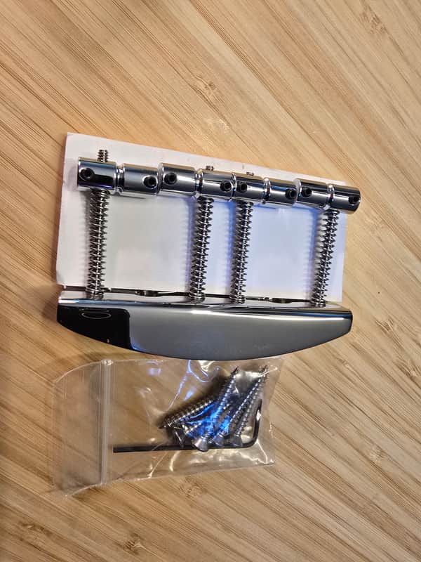NEW Hipshot 4-String Vintage Bass Bridge 19mm String Spacing Quick Load - Stainless Steel image 1