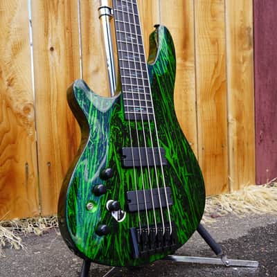 Schecter DIAMOND SERIES C-5 Silver Mountain Toxic Venom Left Handed 5-String Electric Bass (2021) image 1