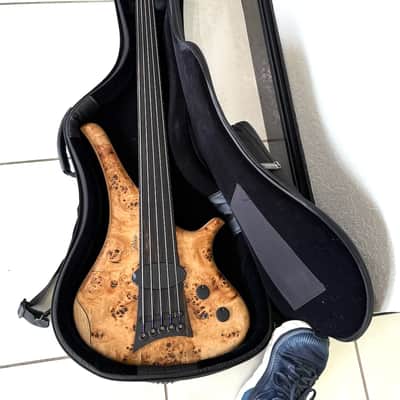 Marleaux Diva 5-String Fretless Bass 2021 - stunning Poplar Burl its the finest Fretless made today ! image 15