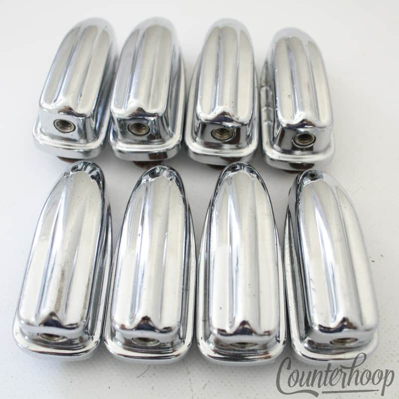 *Pearl 8x Bass Drum Lugs Chrome Vintage 70s Metric 2 3/8" Japan Wood-Fiberglass* image 1