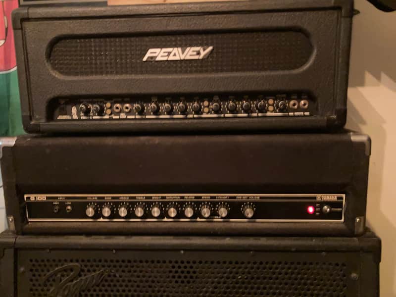 YAMAHA(solid state guitar amp.head MODEL # G - 1 0 0 1 9 8 0 ‘ s - BLACK EBONY image 1