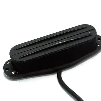 Dragonfire AR5 Strat Sized Humbucker, 1 Qty Position Interchangeable AlNiCo V 4-Wire Rail Pickup ~ Black with Black Rails image 2