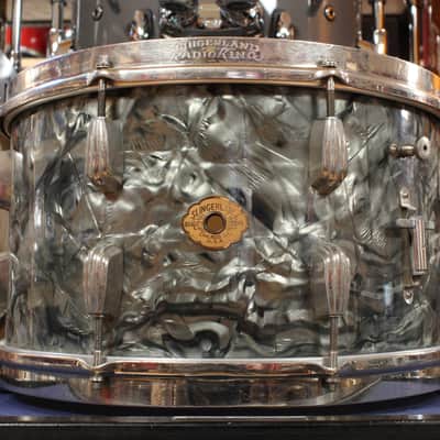 1940s Slingerland 8x14 Radio King Snare Drum in Black Diamond Pearl image 1